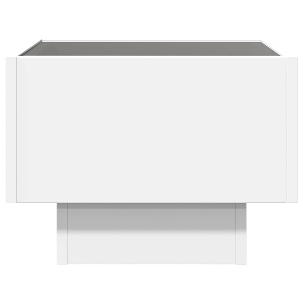 Sidebord Led Hvit 40X40X30 Cm Konstruert Tre