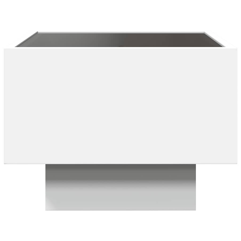 Sidebord Led Hvit 40X40X30 Cm Konstruert Tre