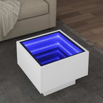 Sidebord Led Hvit 40X40X30 Cm Konstruert Tre