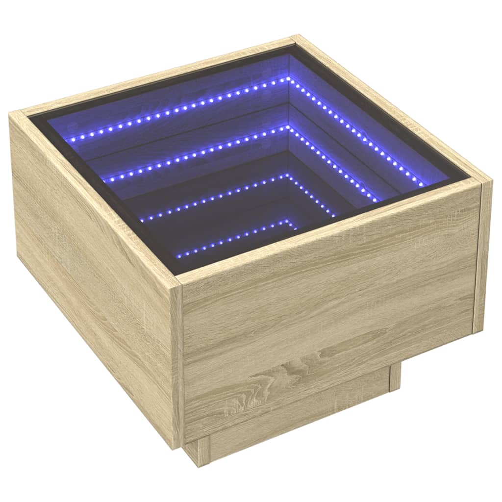 Sidebord Led Sonoma Eik 40X40X30 Cm Konstruert Tre