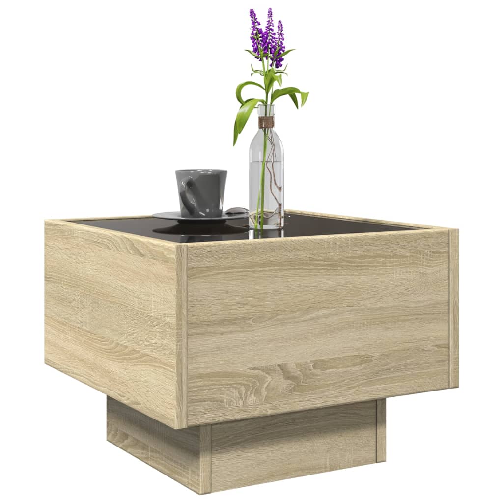 Sidebord Led Sonoma Eik 40X40X30 Cm Konstruert Tre