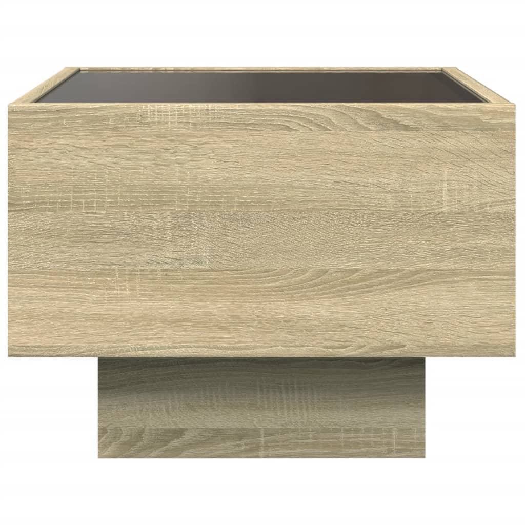 Sidebord Led Sonoma Eik 40X40X30 Cm Konstruert Tre
