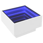 Salongbord Med Led Hvit 50X50X30 Cm Konstruert Tre