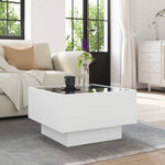 Salongbord Med Led Hvit 50X50X30 Cm Konstruert Tre