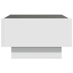 Salongbord Med Led Hvit 50X50X30 Cm Konstruert Tre
