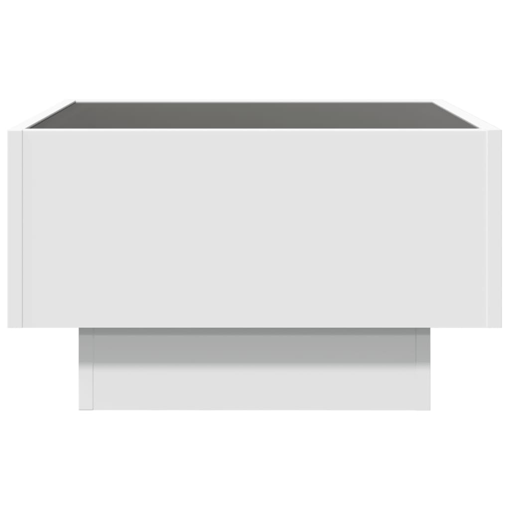 Salongbord Med Led Hvit 50X50X30 Cm Konstruert Tre