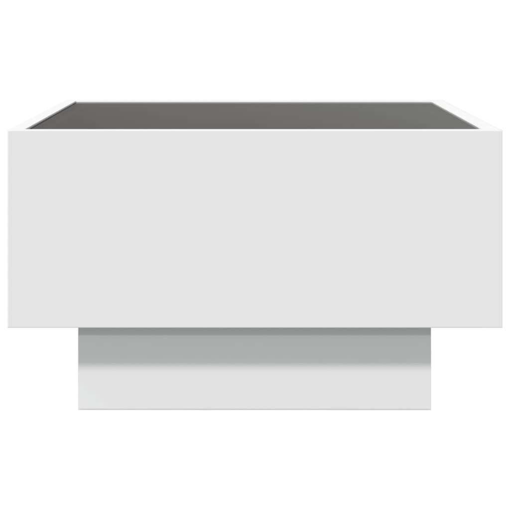 Salongbord Med Led Hvit 50X50X30 Cm Konstruert Tre