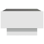 Salongbord Med Led Hvit 50X50X30 Cm Konstruert Tre