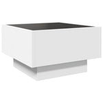 Salongbord Med Led Hvit 50X50X30 Cm Konstruert Tre