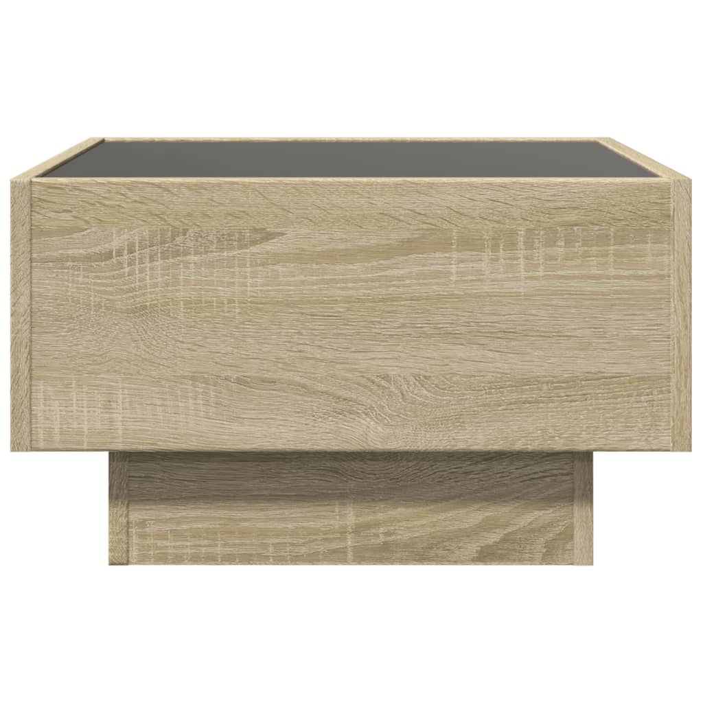 Salongbord Med Led Sonoma Eik 50X50X30 Cm Konstruert Tre