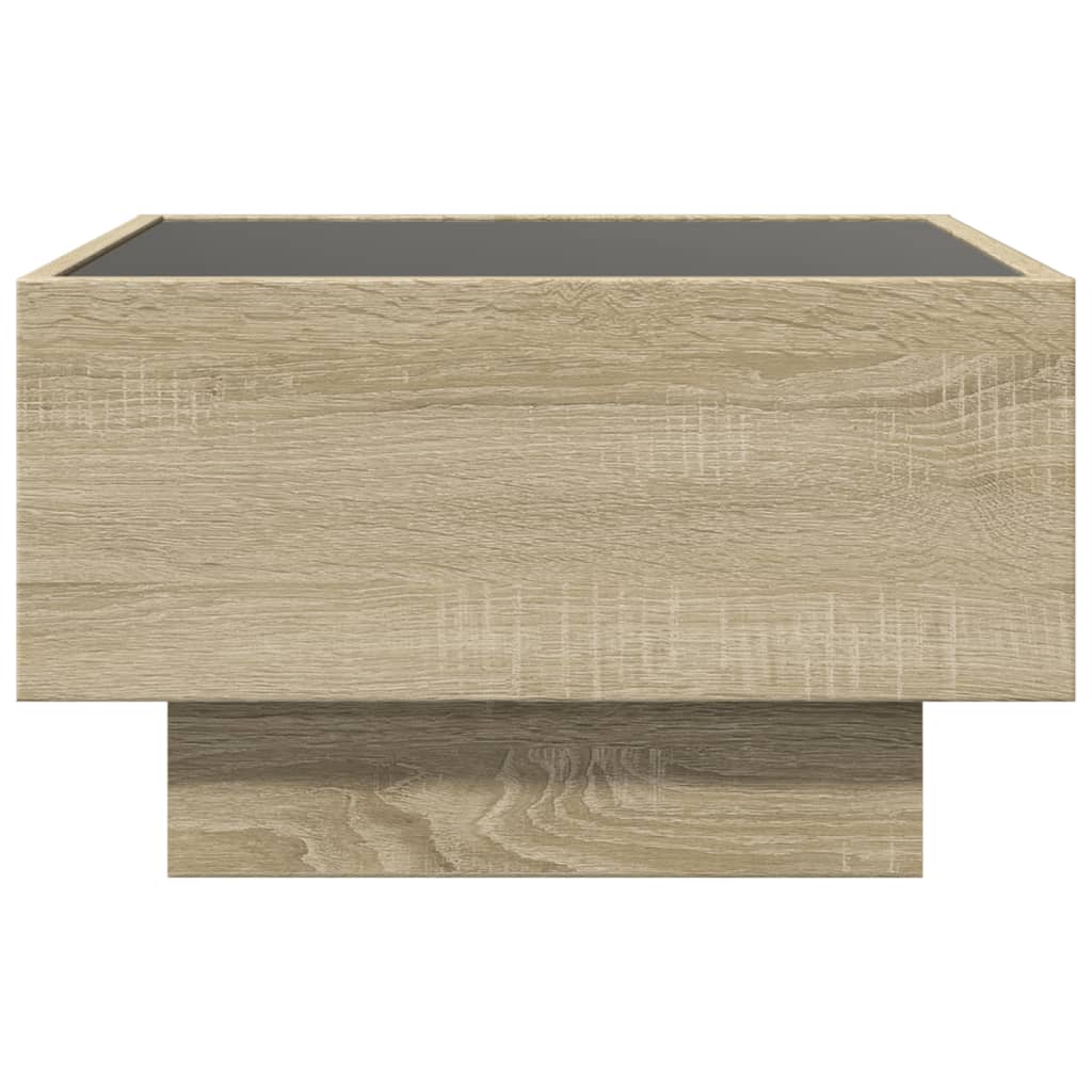 Salongbord Med Led Sonoma Eik 50X50X30 Cm Konstruert Tre