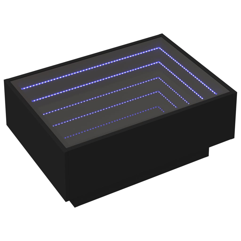 Salongbord Med Led Svart 70X50X30 Cm Konstruert Tre