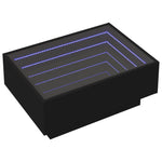 Salongbord Med Led Svart 70X50X30 Cm Konstruert Tre