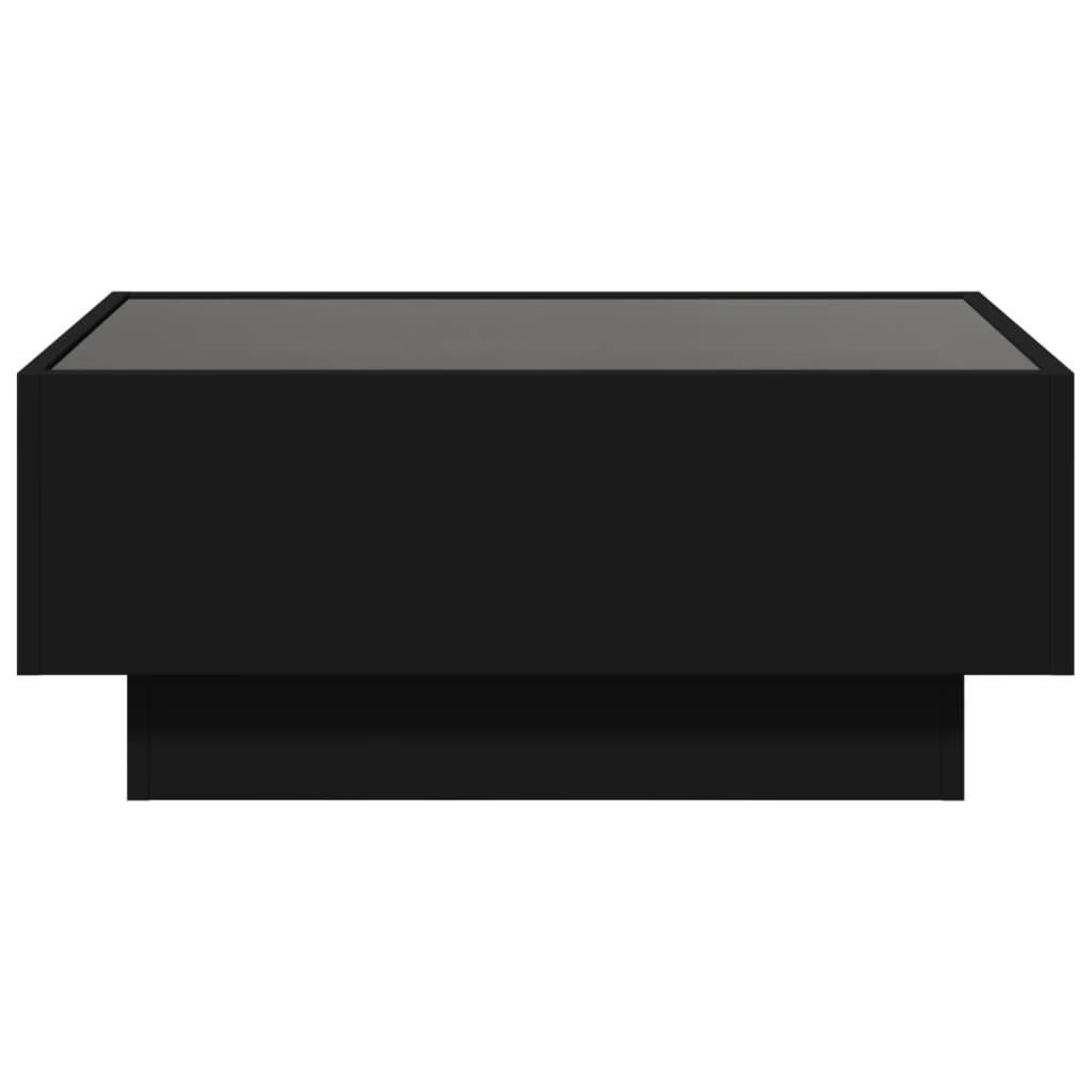 Salongbord Med Led Svart 70X50X30 Cm Konstruert Tre