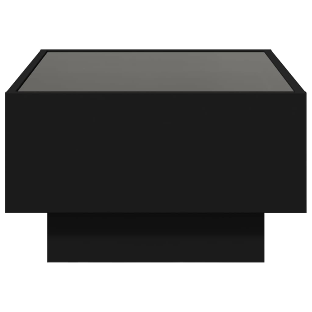 Salongbord Med Led Svart 70X50X30 Cm Konstruert Tre