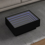 Salongbord Med Led Svart 70X50X30 Cm Konstruert Tre