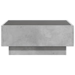 Salongbord Med Led Betonggrå 70X50X30 Cm Konstruert Tre