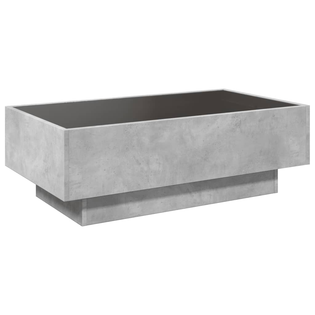 Salongbord Med Led Betonggrå 90X50X30 Cm Konstruert Tre