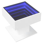 Salongbord Med Led Hvit 50X50X45 Cm Sponplate
