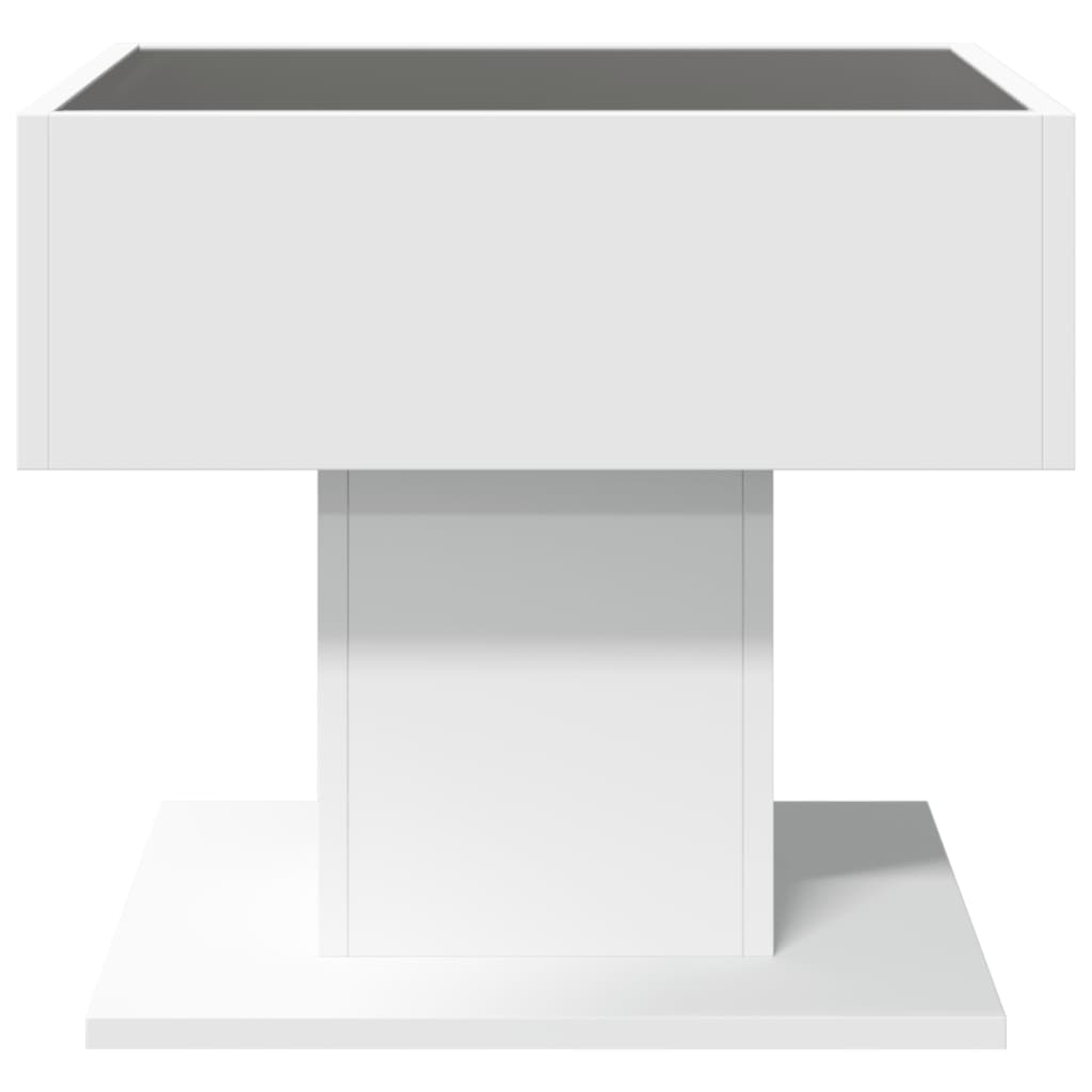 Salongbord Med Led Hvit 50X50X45 Cm Sponplate