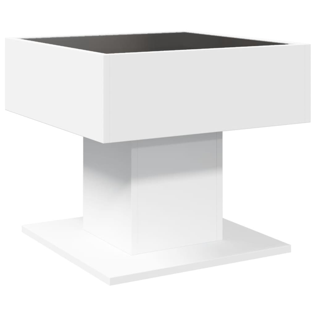 Salongbord Med Led Hvit 50X50X45 Cm Sponplate