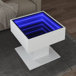 Salongbord Med Led Hvit 50X50X45 Cm Sponplate
