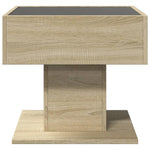 Salongbord Med Led Sonoma Eik 50X50X45 Cm Konstruert Tre