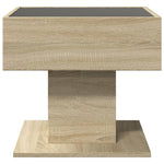 Salongbord Med Led Sonoma Eik 50X50X45 Cm Konstruert Tre