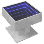 Salongbord Med Led Betonggrå 50X50X45 Cm Konstruert Tre