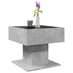Salongbord Med Led Betonggrå 50X50X45 Cm Konstruert Tre