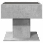 Salongbord Med Led Betonggrå 50X50X45 Cm Konstruert Tre