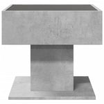 Salongbord Med Led Betonggrå 50X50X45 Cm Konstruert Tre