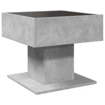 Salongbord Med Led Betonggrå 50X50X45 Cm Konstruert Tre