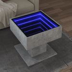 Salongbord Med Led Betonggrå 50X50X45 Cm Konstruert Tre