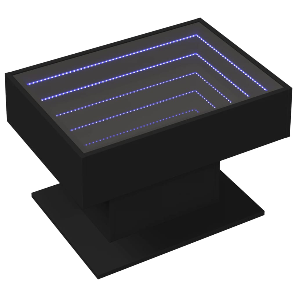 Salongbord Med Led Svart 70X50X45 Cm Sponplate