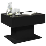 Salongbord Med Led Svart 70X50X45 Cm Sponplate