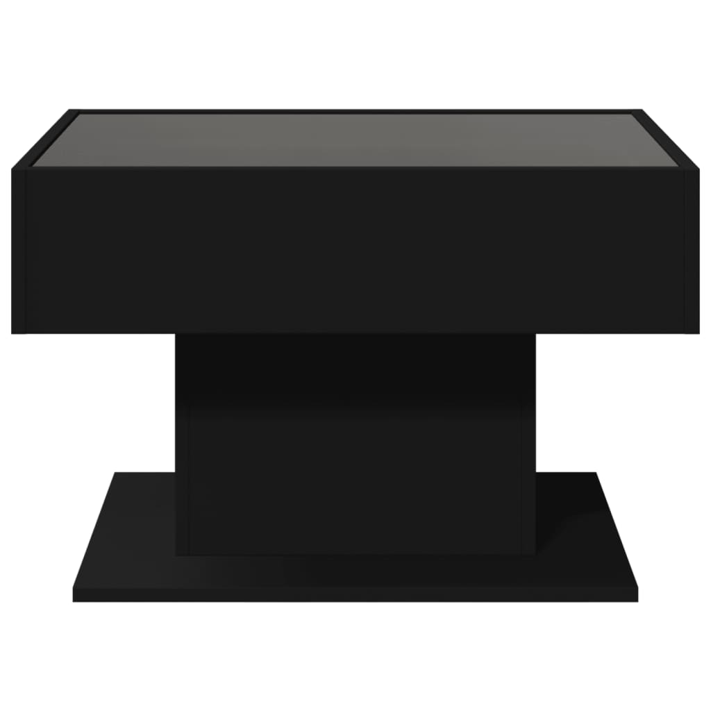 Salongbord Med Led Svart 70X50X45 Cm Sponplate