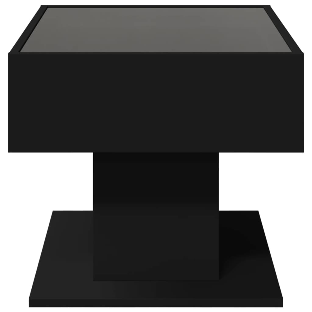 Salongbord Med Led Svart 70X50X45 Cm Sponplate