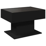Salongbord Med Led Svart 70X50X45 Cm Sponplate