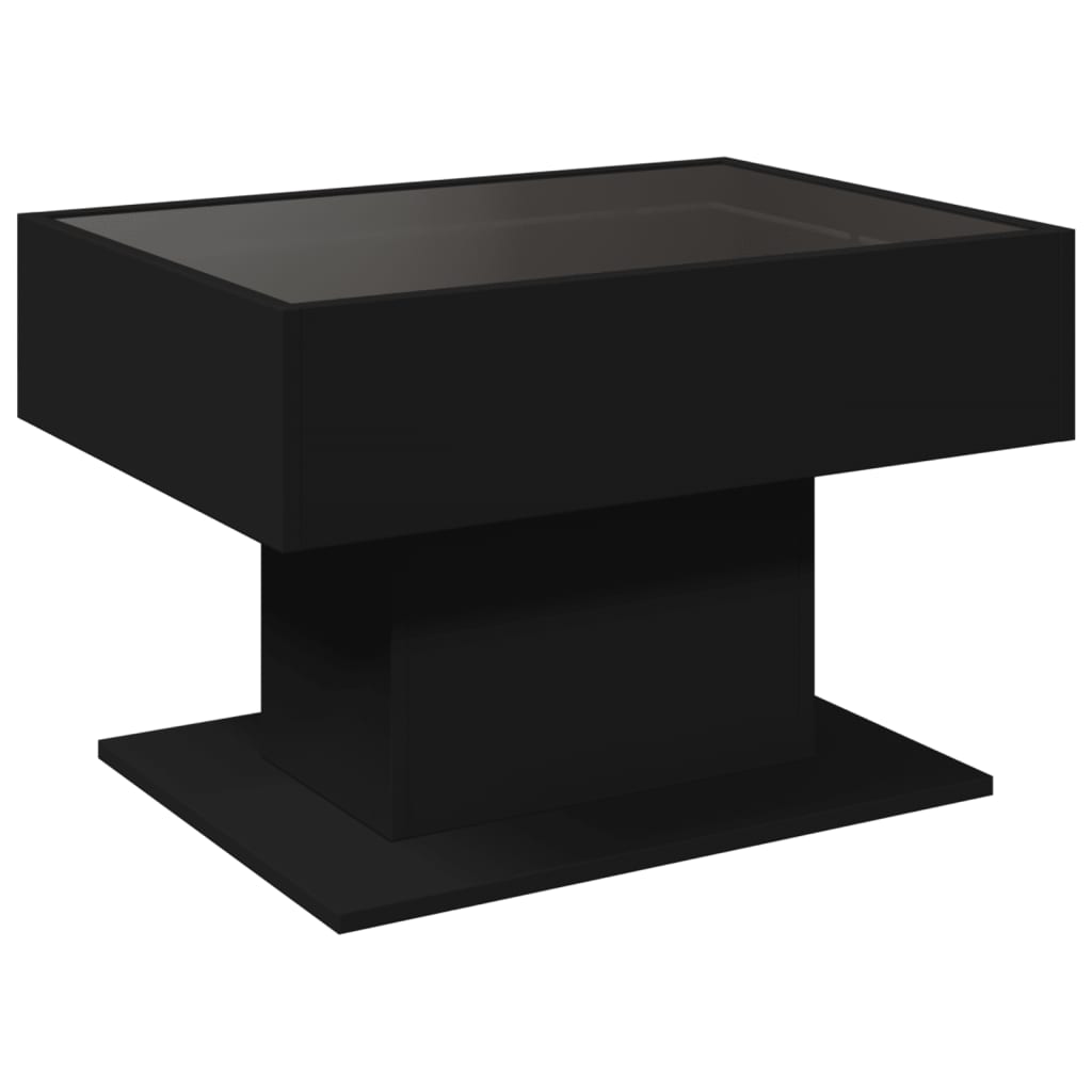 Salongbord Med Led Svart 70X50X45 Cm Sponplate