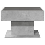 Salongbord Med Led Betonggrå 70X50X45 Cm Konstruert Tre