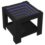 Salongbord Med Led Svart 53X53X45 Cm Konstruert Tre