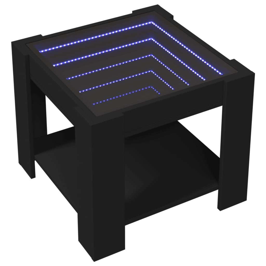 Salongbord Med Led Svart 53X53X45 Cm Konstruert Tre