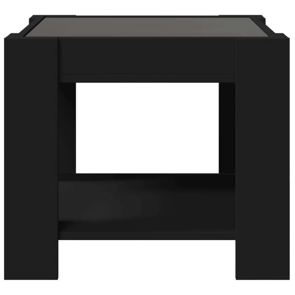 Salongbord Med Led Svart 53X53X45 Cm Konstruert Tre