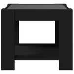 Salongbord Med Led Svart 53X53X45 Cm Konstruert Tre