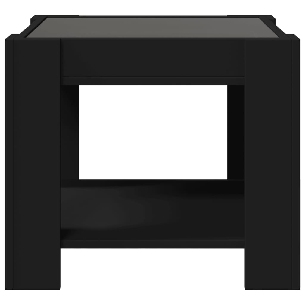 Salongbord Med Led Svart 53X53X45 Cm Konstruert Tre