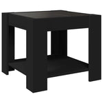 Salongbord Med Led Svart 53X53X45 Cm Konstruert Tre