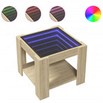 Salongbord Med Led Sonoma Eik 53X53X45 Cm Konstruert Tre
