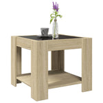 Salongbord Med Led Sonoma Eik 53X53X45 Cm Konstruert Tre