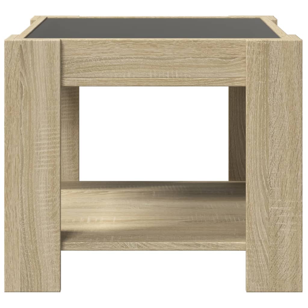 Salongbord Med Led Sonoma Eik 53X53X45 Cm Konstruert Tre